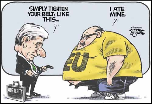 Stephen Harper preaches belt-tightening austerity to EU.