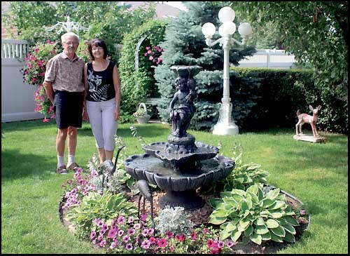 Best Back Yard winners Athen and Emily Gazdewich of Willow Crescent.
