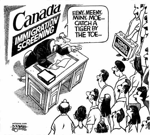 Canada Immigration 'screens' Tamil refugees.