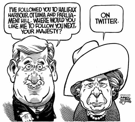 Queen would prefer if Stephen Harper followed her on Twitter.