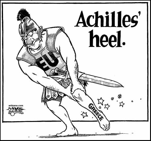 European Union crippled by "Achilles' heel" Greece