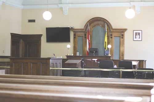 From the scene of the crime or traumatic event to the courtroom, victims services workers are there to provide guidance and support for victims and their families. Courtroom 1, Court of Queen's Bench, Yorkton.