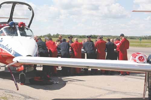 Debriefing following flight from Calgary to Yorkton.