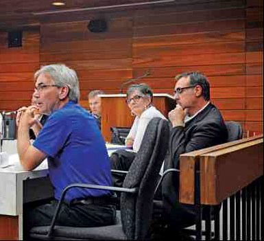 Mayor Ian Hamilton, S/Sgt. Howard Nodwell of the RCMP, Loraine Whitehead, director of mental heal and addictions services for Prairie North Health Region, and North Battleford City Manager Jim Puffalt. Also speaking at the round table, though not pictured above, were RCMP Superintendent Darcy Davidson of Saskatoon, City Councillors Ryan Bater, Cathy Richardson and Greg Lightfoot, along with Kimberly Night, a wellness worker with BATC, and addictions service worker with Battle River Treaty 6 Health Centre, Roberta Swindler.