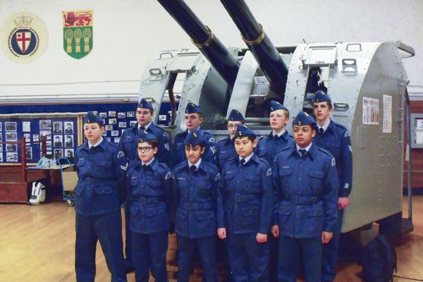Members of Squadron No. 43 at a drill competition in Saskatoon.