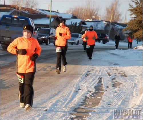 Runners of all ages took part in Humboldt's Resolution Run this year, held December 31.  The runners wore distinctive orange jackets as they ran around the city.