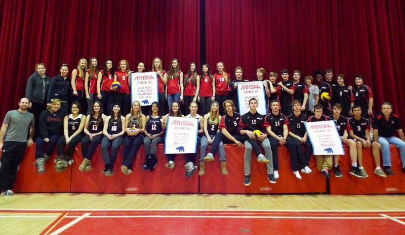 The Hapnot Kopper Kings and Kweens made school history as the senior boys’ and girls’ volleyball teams earned banners in volleyball – adding to the banners the junior boys’ and girls’ team had won earlier in the season.
