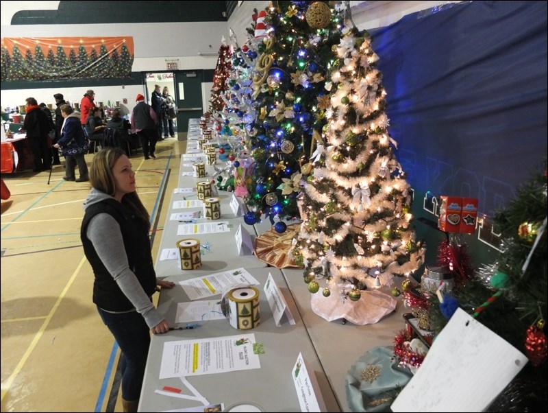 Tabitha Svaren admires the trees on display at this year's Festival of Trees