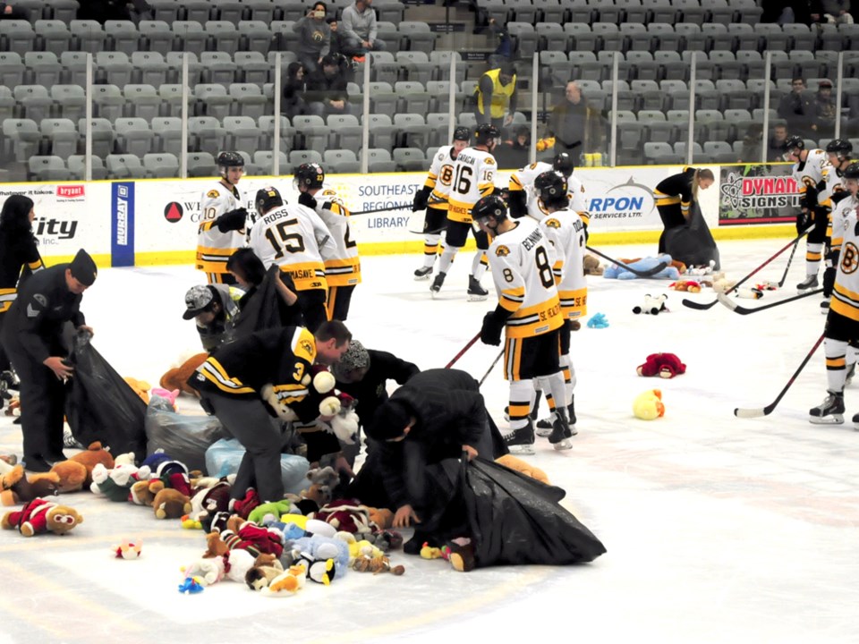 teddy bear toss salvation army 2014