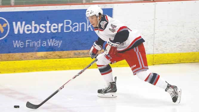 Former Yorkton Terrier Chad Nehring (Springside, SK) was recently called up to the AHL’s Hartford Wolf Pack, the AHL affiliate of the New York Rangers. Through four games Nehring has one goal, one assist and one fighting major while also playing a key role on the penalty kill (submitted photo).