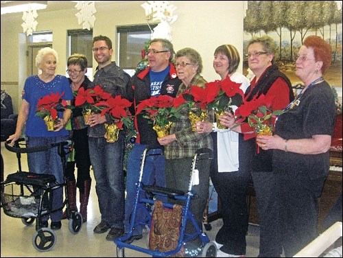 Battleford District Care Centre residents were blessed with early Christmas poinsettias. True Christmas spirit was demonstrated by local unions and businesses who donated and delivered the plants. According to care centre staff and residents, the donations were greatly appreciated and have brightened the residents’ Christmas season. Photos submitted