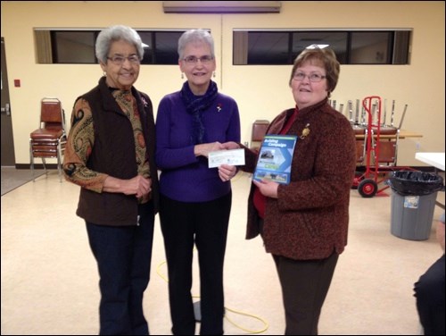 My Community Cares St. Vital Parish Catholic Women’s League has made a $2,000 donation to BTEC's My Community Cares Campaign, an effort to raise funds for a new BTEC building. The Presentation is made to Mabel Ouellette and Rozalie Lacoursiere, members of the BTEC board of directors, by Rita Kuntz, treasurer of the St. Vital Parish CWL. The group celebrated its 50-year anniversary in November 2013. Photo submitted
