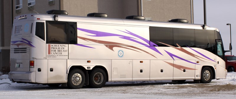 The Mobile Breast Screening Unit is currently on location in the parking lot of the Canalta Hotel until February 20.
