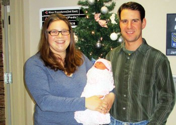 Sunrise Health Region is pleased to announce the arrival of the first baby born at Yorkton Regional Health Centre in 2015, Mackenzie Grace Ward. Proud parents Charlotte and Warren Ward and older siblings Lily and James welcomed Mackenzie into their happy family on New Year’s Day. Mackenzie was assisted into the world by the physicians and staff of the Yorkton Regional Health Centre on January 1, 2015 at 11:06 am. The Ward family resides in the Saltcoats area.