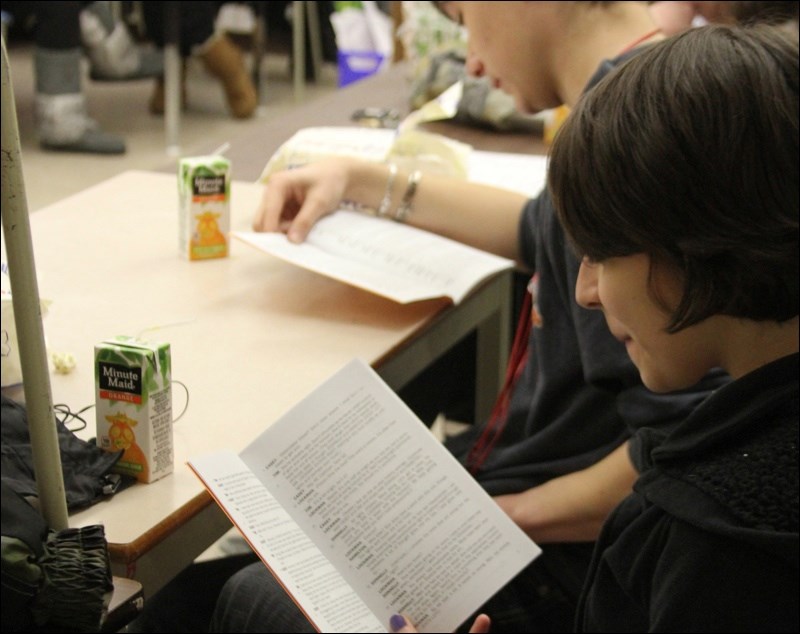 Alicia Clarke was one of a half-dozen students at Creighton Community School’s first read-through of the Drama Club’s upcoming presentation of The Ransom of Miss Elverna Dower. The students involved will rehearse the production in the coming weeks.
