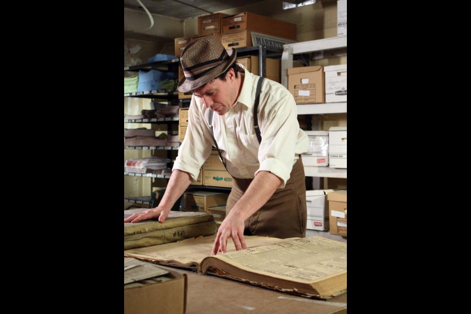 Leon Willy, host of the upcoming documentary Finding Al, about the Saskatchewan connection to the legendary Chicago gangster Al Capone, pours through Enterprise archives at Yorkton This Week January 7. Yorkton, for its alleged connection to rum running during Prohibition in the United States became an obvious location for the filmmakers. The documentary is scheduled to appear on CBC Television this summer.