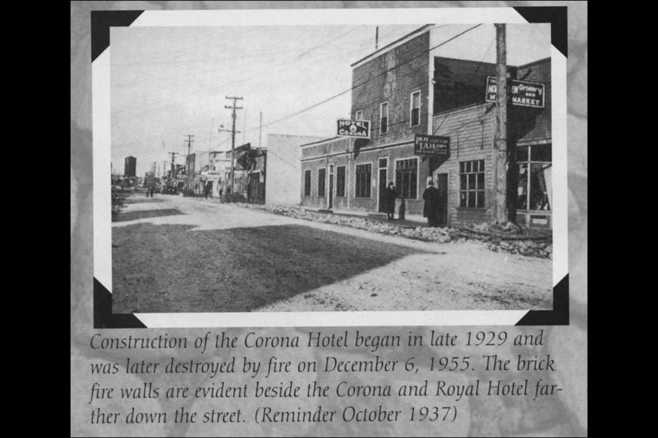 The Corona Hotel on Flin Flon’s Main Street in 1937.