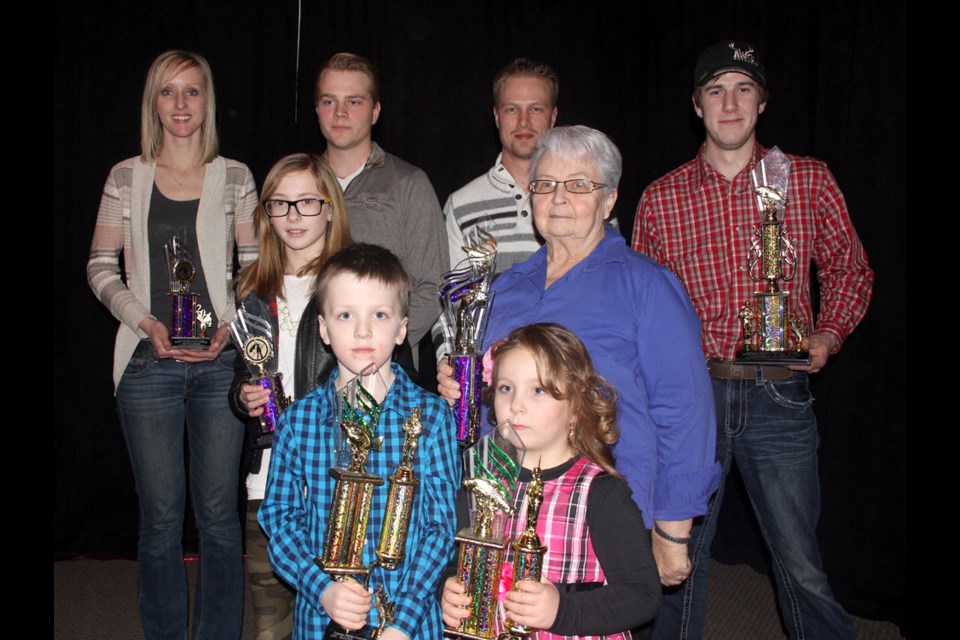 Winners in the fishing and photography categories show off their hardware during the Estevan Wildlife Federation’s annual awards dinner hosted on Jan. 31.