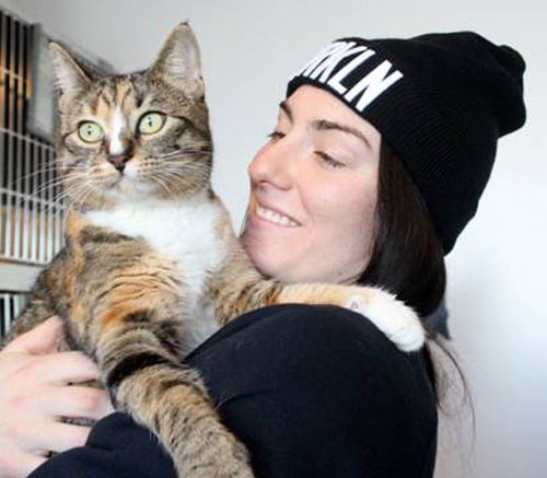 Fiona the cat, from the Weyburn Humane Society, held by Syd Shultz.