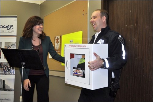 As part of the grand opening ceremonies the Lighthouse received a donation from WPD Ambulance, with WPD’s Jason Toovey presenting them with an automated external defibrillator that can be accessed at the shelter if needed.