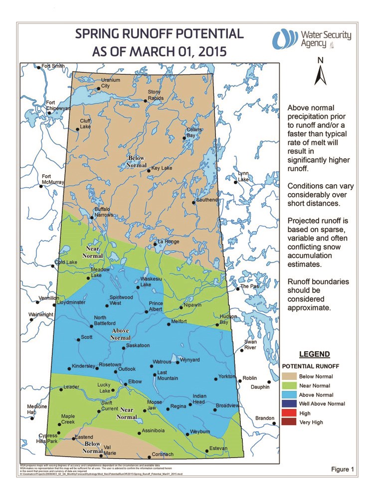 spring runoff map, march 2015