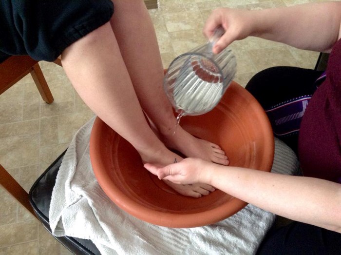 Westview washes feet