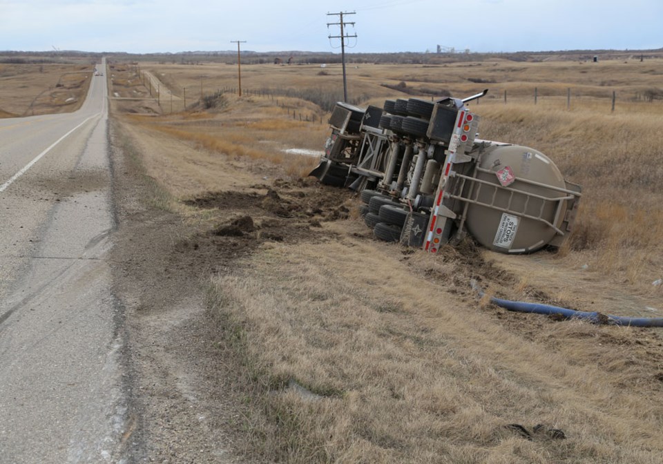 Rollover, truck, highway 39