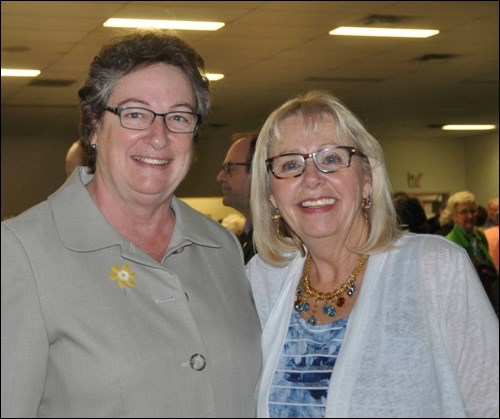 Prairie North Health Region board chair Bonnie O’Grady and Darlene Kingwell, manager of volunteer and spiritual services were at the Battlefords volunteer appreciation evening to honour the people who help build bridges between health care and the community.