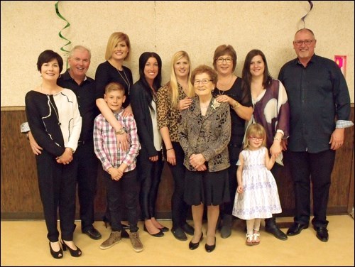Family of Ann Brand present at her 90th party April 25.
