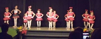 Tiny Tots dancing to Minnie's Yoo Hoo at the dance recital May 3.