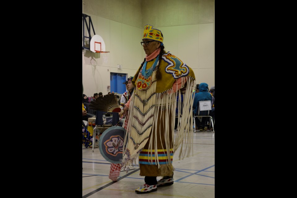 Golden Age dancer Lorna Kinistino, says that dancing is an important part of the spiritual, traditional, and physical education of First Nations youth. “Dancing is also a part of physical education and fitness,” says Kinistino. “I walk, I bike, and I dance in pow wows to keep fit. Dancing keeps me healthy.”