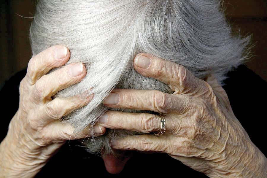Depressed old person