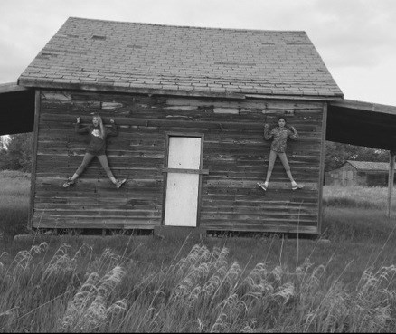 Exploring the Battlefords — Caybre Stynsky and Victoria Mahmood take some time to “hang out” while exploring the Battlefords and taking photos. Photo by Kate Fransoo