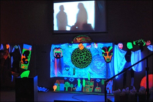 The BEATS film was shown in the North Battleford Library's lecture theatre where the props were also on display.