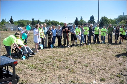 Members of the community were invited to bring their shovels to also turn the sod.