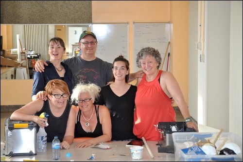 The puppeteers of Saskatchewan’s First Free Range Puppet Lab. Standing Natalie Laboissiere, Ben Nind, Marie-Ève Fontaine and Sherron Burns. Leaning on the table are Juanita Dawn and Tamara Unroe. Clinck through for more photos.