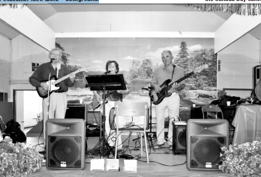 The Mosaics from Winnipeg provided the entertainment for the Canada Day celebrations held at Rama on July 1. The band consists of Bill Scherbatiuk (bass guitar, saxophone and vocals), his sister Anne Pleskach (guitar and vocals) and her husband Stan (violin and guitar).