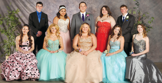 Members of the 2015 graduating class of Norquay School, from left, are: Dylan Bebenek, Alundra Stevenson, Justin Hudye, Maria Hutchins and Blake Newberg, and (front) Angela Hamm, Kaylee Howard, Haley Nystedt, Danielle Turta and Kalyna Livingstone