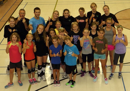 The Southeast Vipers volleyball team hosted their 1st Annual Beginners Volleyball Camp, Sunday, Aug. 23 at Arcola School. The camp is designed to promote volleyball as a sport as well as to give young athletes entering grades 4, 5 and 6 an opportunity to develop a love for the sport. Pictured are young athletes from throughout the southeast corner of the province who spent the day learning about the game from Vipers alumni.