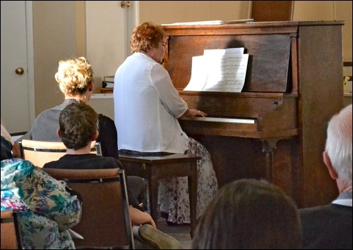 Returning pianist Eleanor Epp partook in the Blaine Lake Gospel Chapel celebration honoring the church piano’s 100th birthday with both solo and duet