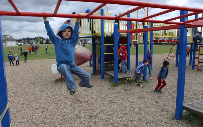 Back to school - Students at Yorkton schools are back to school again, as the 2015/16 school year has begun in both the Christ the Teacher and Good Spirit School Divisions. Pictured above, students at St. Michael’s School enjoy the chance to have fun at recess.