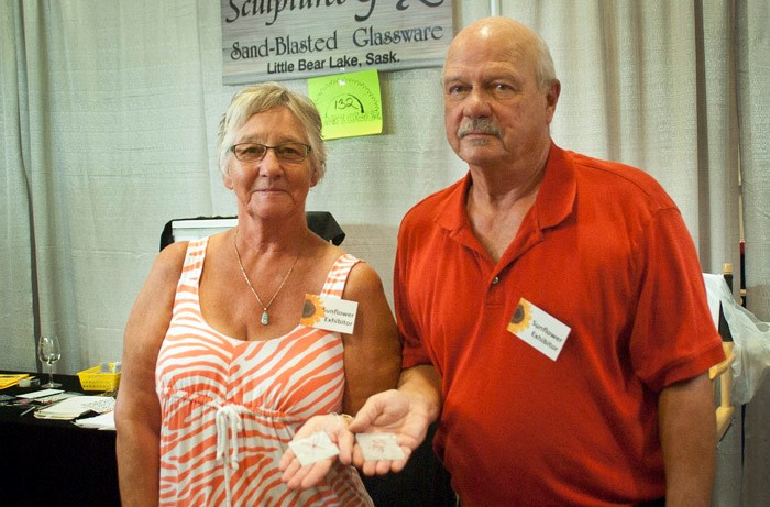 Randy and Shirley Bergman brought their glass wares to Sunflower.