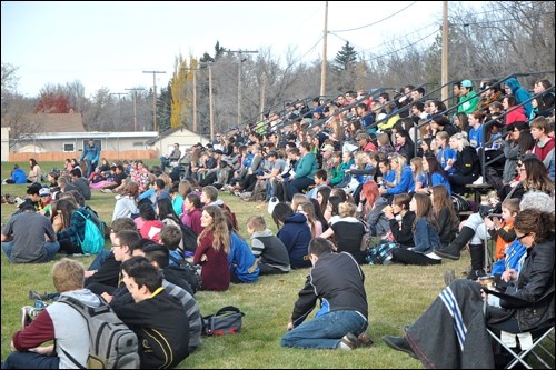 The JPII Crusaders romped to a decisive playoff victory over the Meadow Lake Spartans Thursday. The stands were filled for the first-ever playoff game hosted at the Crusaders’ new field. Photos by John Cairns