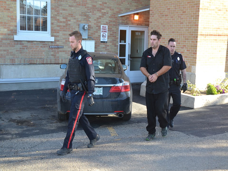 Russ Goforth exiting court