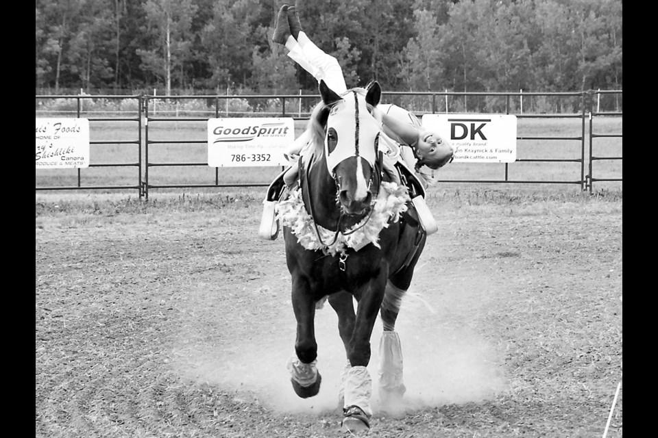 Marcia Grifﬁth's trick riding team from Norquay performed on both days.