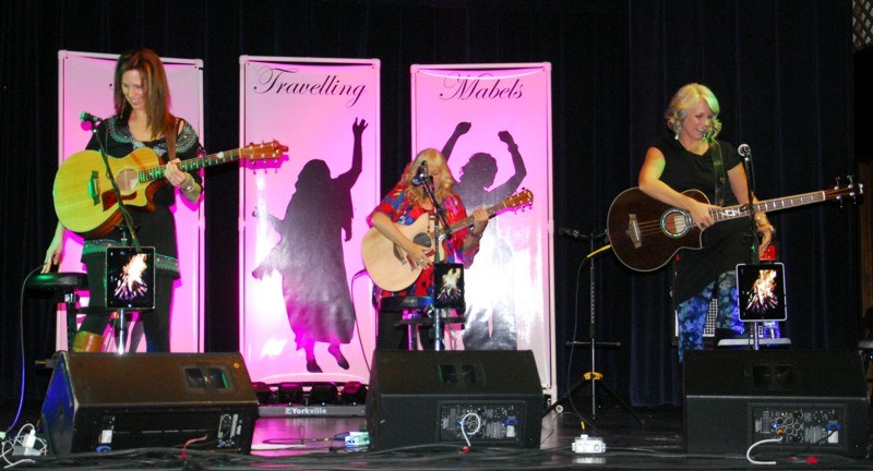 The Travelling Mabels From left, the main performers of The Travelling Mabels were Lana Floen, Eva Levesque and Susan Levesque.