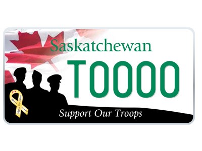 Support Our Troops licence plate