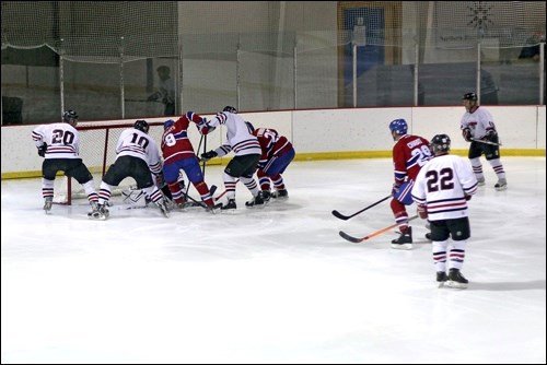 Some of the action in the game that ended 8-4 for the Canadiens. Photos by Sherri Solomko