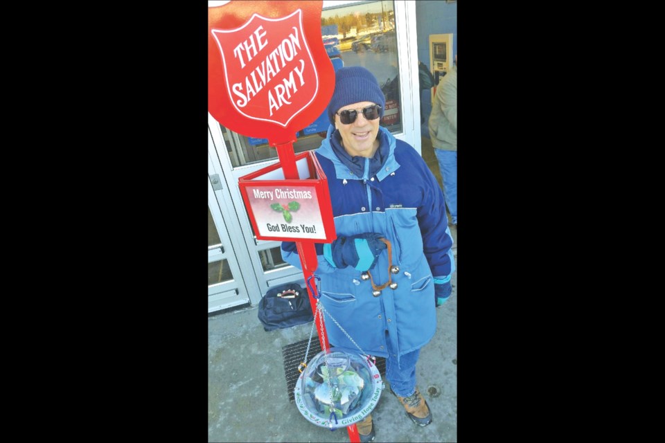 Ray Berg rang the bells outside Walmart last Saturday, Nov. 28 for the Salvation Army’s Christmas kettle drive. The church is collecting funds for its Christmas hamper program to help less fortunate residents this holiday season.