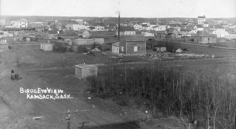 Called a “bird’s eye view” of Kamsack, this photograph must have been taken around the time the community had its first post office opened on January 1, 1905.